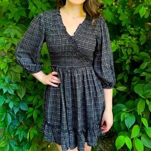 “Angie” Black and White Plaid Mini Dress​